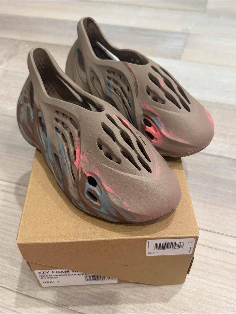Adidas Yeezy: Brand New — Foam Runner Women’s Slip-On Shoe in Brown with Accents